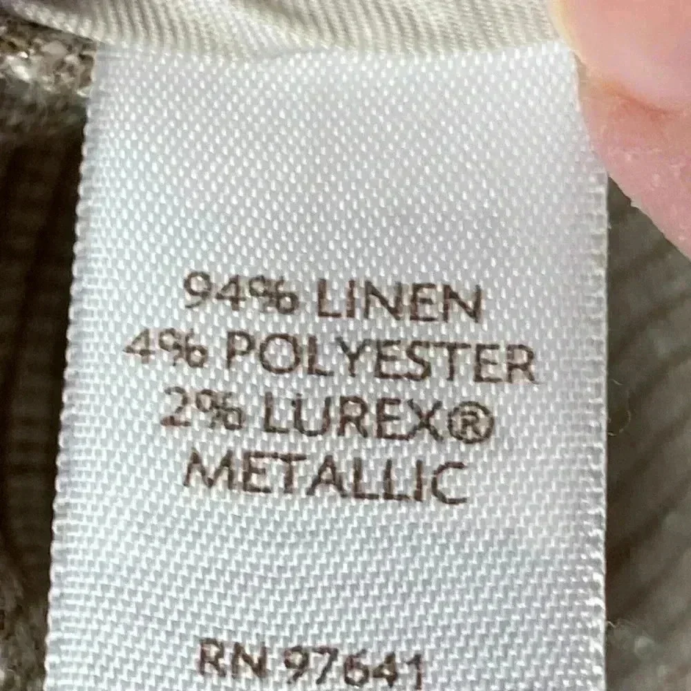 J. JILL WO SIZE‎ LARGE  LINEN LIGHTWEIGHT OATMEAL COLOR SILVER METALLIC THREAD